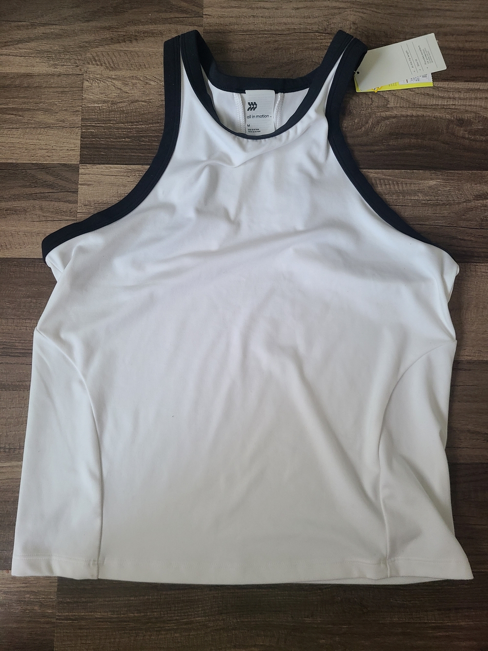 all in motion White Tank Top with Black Trim - Women's Athletic Singlet